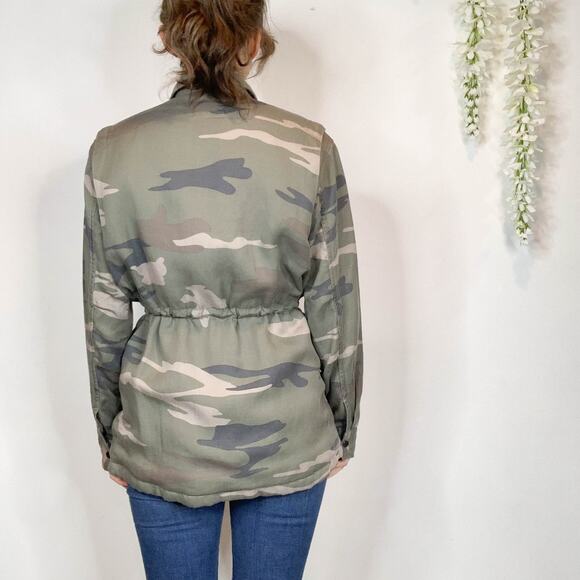 NWT RAILS Whitaker Sage Camo jacket faux shearling lining utility cargo - Picture 4 of 12